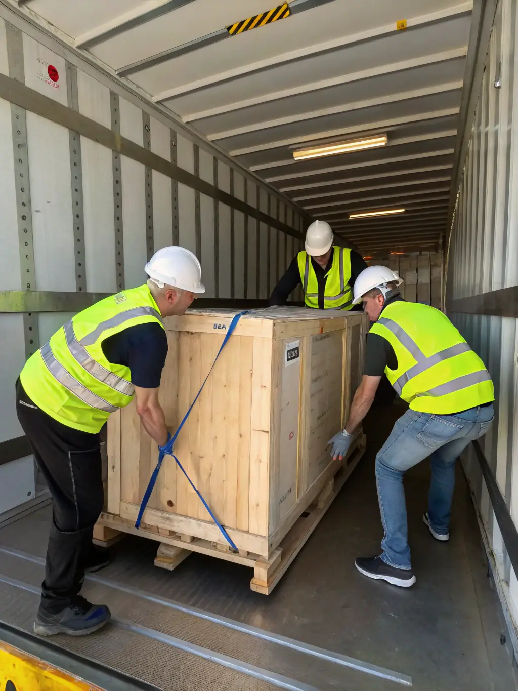 A logistics team coordinating shipments in an industrial zone, showcasing MANEWS Group's reliable and efficient logistics solutions.